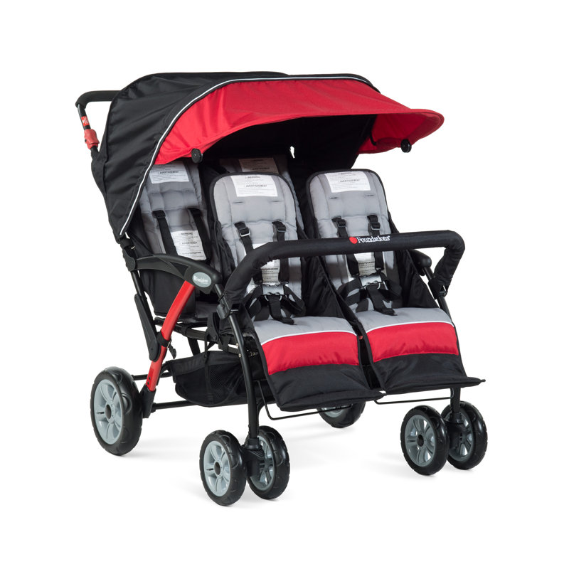 Foundations Quad Sport 4 Passenger Stroller Red